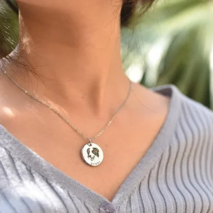 Custom Coin Pendant Pet Face Necklace - Image 6