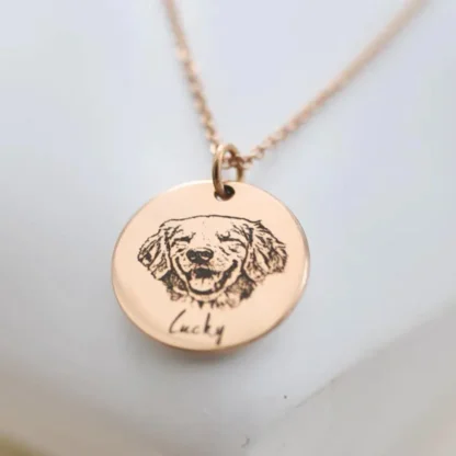 Custom Coin Pendant Pet Face Necklace - Image 5