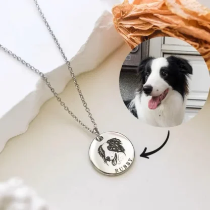 Custom Coin Pendant Pet Face Necklace