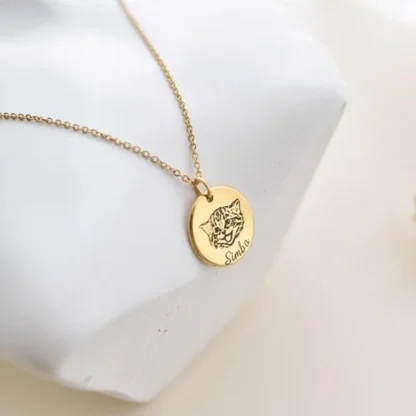 Custom Coin Pendant Pet Face Necklace - Image 2