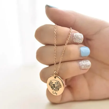 Custom Coin Pendant Pet Face Necklace - Image 3