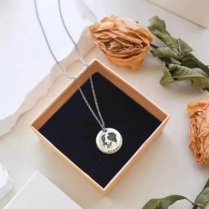 Custom Coin Pendant Pet Face Necklace - Image 4