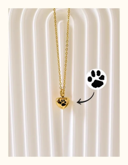 Custom Pawprint Heart Memorial Necklace - Image 4