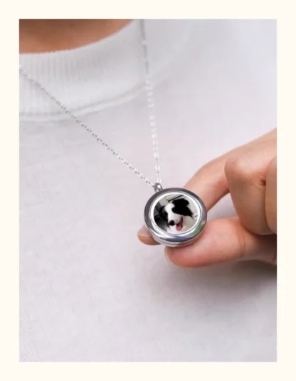 Custom Pet Fur And Photo Locket Necklace - Image 4