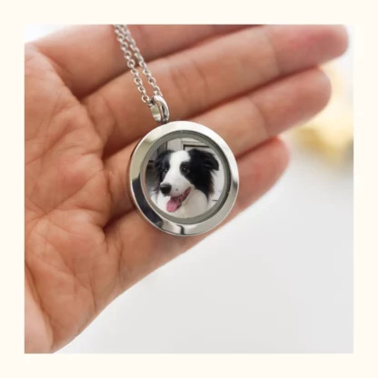 Custom Pet Fur And Photo Locket Necklace - Image 5
