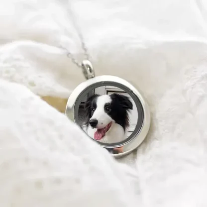 Custom Pet Fur And Photo Locket Necklace - Image 6
