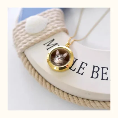 Custom Pet Fur And Photo Locket Necklace - Image 2