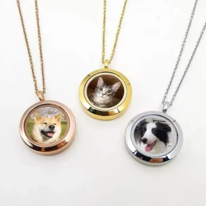 Custom Pet Fur And Photo Locket Necklace - Image 8