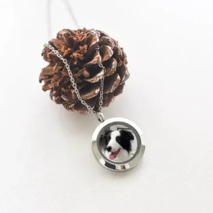 Custom Pet Fur And Photo Locket Necklace - Image 3