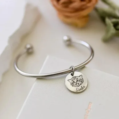 Custom Pet Photo Bangle Bracelet - Image 3