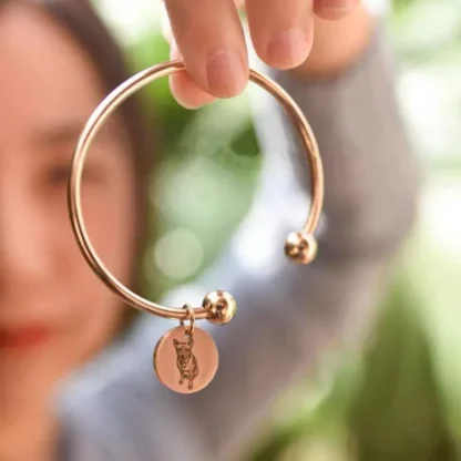 Custom Pet Photo Bangle Bracelet - Image 4