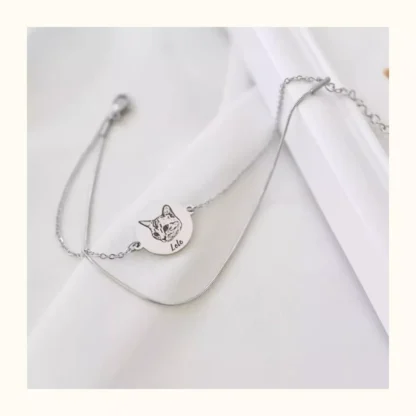 Custom Pet Portrait Double Layer Bracelet - Image 8