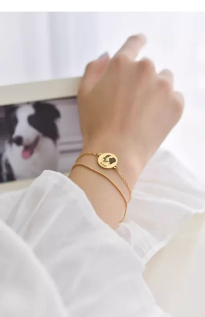 Custom Pet Portrait Double Layer Bracelet - Image 2