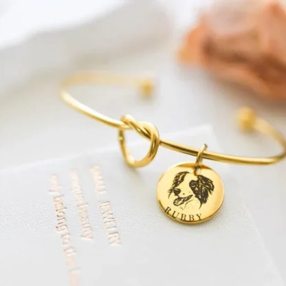 Custom Pet Portrait Knotted Bangle