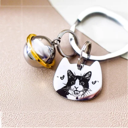 Custom Planet Pet Urn Keychain with Portrait Pendant - Image 6