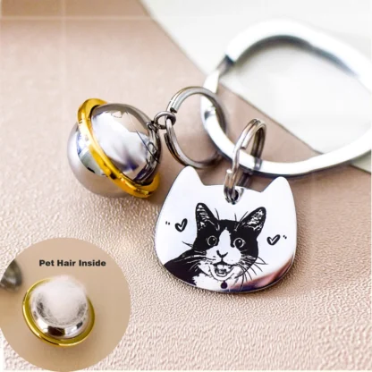 Custom Planet Pet Urn Keychain with Portrait Pendant - Image 4