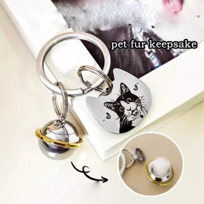 Custom Planet Pet Urn Keychain with Portrait Pendant - Image 3