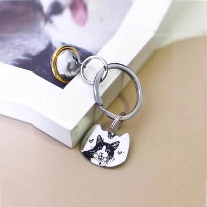 Custom Planet Pet Urn Keychain with Portrait Pendant - Image 2