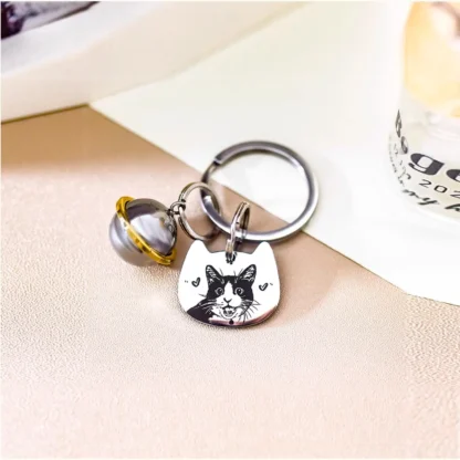 Custom Planet Pet Urn Keychain with Portrait Pendant