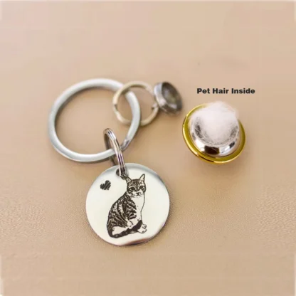 Custom Planet Pet Urn Keychain with Portrait Pendant - Image 8