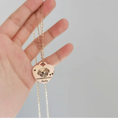 Personalized Heart-Shaped Pet Portrait Necklace - Image 6
