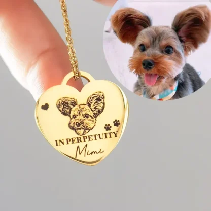 Personalized Heart-Shaped Pet Portrait Necklace