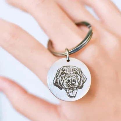 Personalized Pet Portrait Keychain & Tag - Image 4