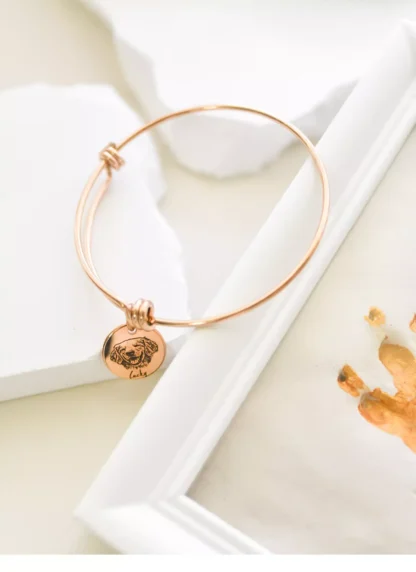 Pet Portrait Bangle Bracelet - Image 2
