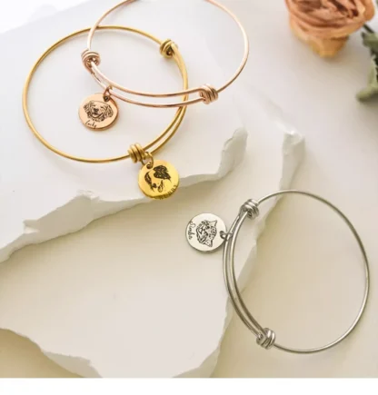 Pet Portrait Bangle Bracelet