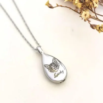 Water Drop Pet Memorial Necklace - Image 4