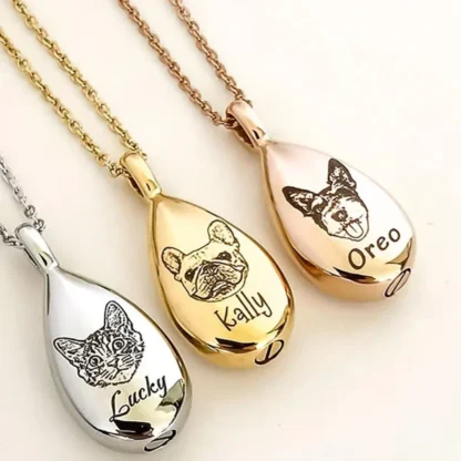 Water Drop Pet Memorial Necklace - Image 2